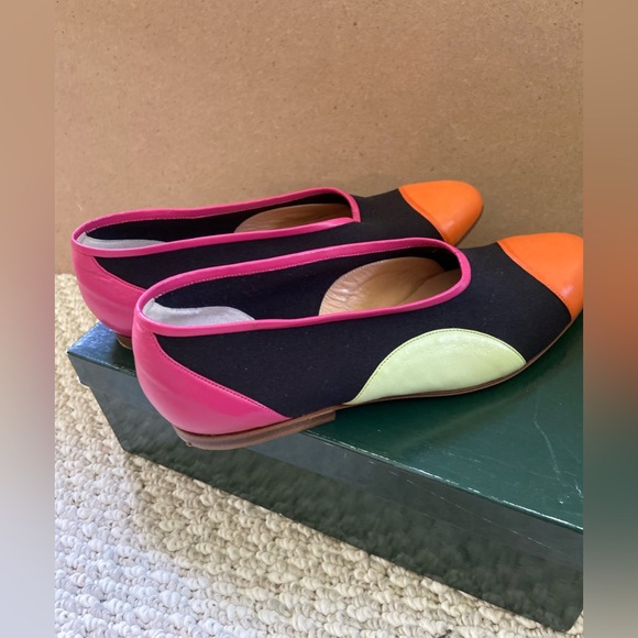 Vintage 80s Maud Frizon Club colorblock flats shoes 37/6.5 with box - Picture 4 of 10